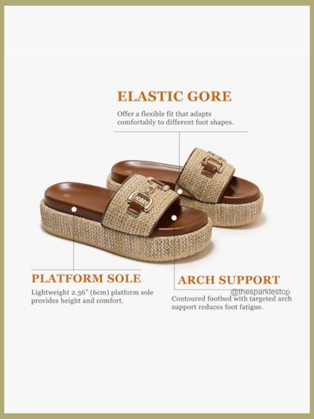 Woven Raffia Platform Espadrille Sandals Slip On Boho Slides - Picture 5 of 7